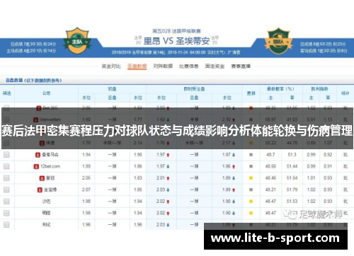 赛后法甲密集赛程压力对球队状态与成绩影响分析体能轮换与伤病管理
